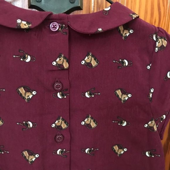 Adorable horse blouse from Janie & Jack - sz 4 - Picture 4 of 7
